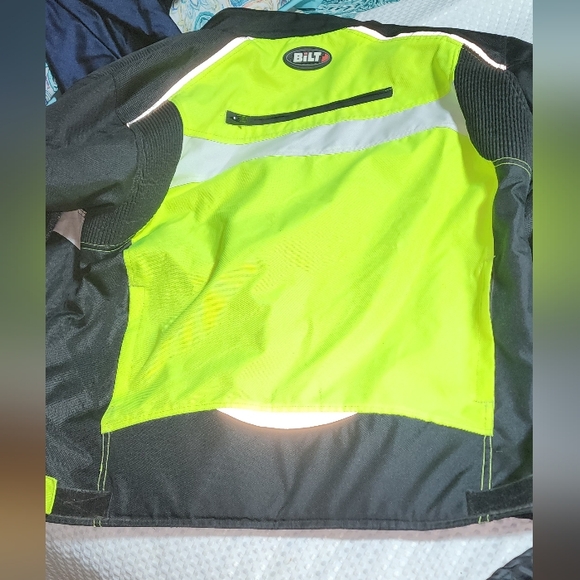 BILT EUC MENS SIZE 2XL FLORESCENT PADDED LINED WATERPROOF MOTORSPORT BIKING COAT - Picture 8 of 12